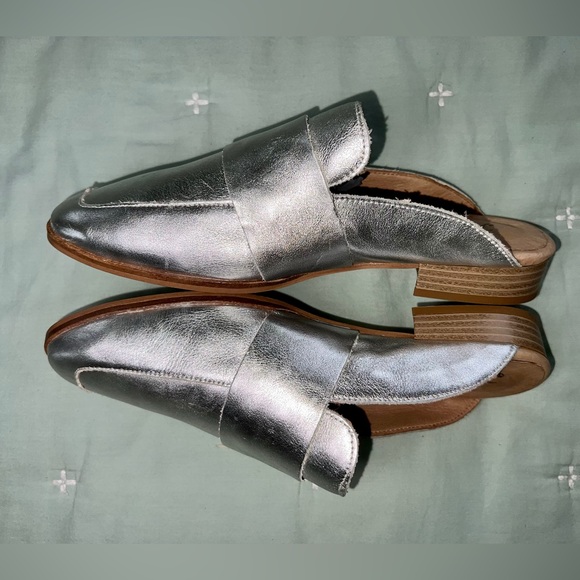 Free People loafer mule silver Sz 6.5 - Picture 6 of 13